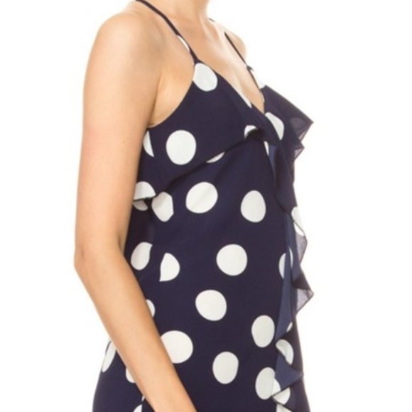 Navy Blue Polka-Dot Dress - Picture 5 of 5